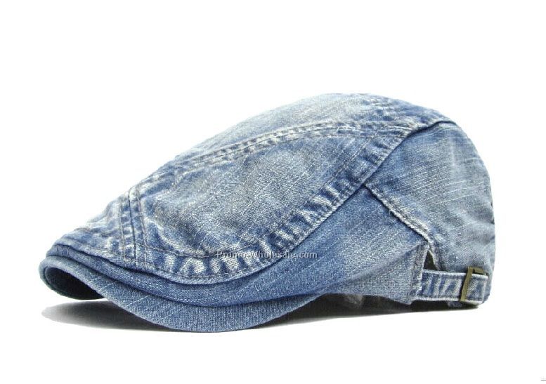 Washed denim beret