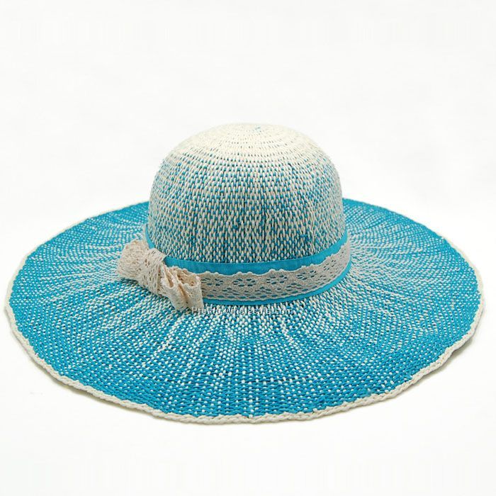 Changing blue crushable straw hat