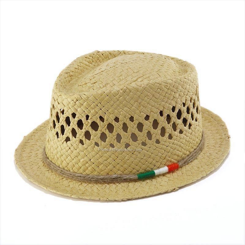 Natural color fedora straw hat