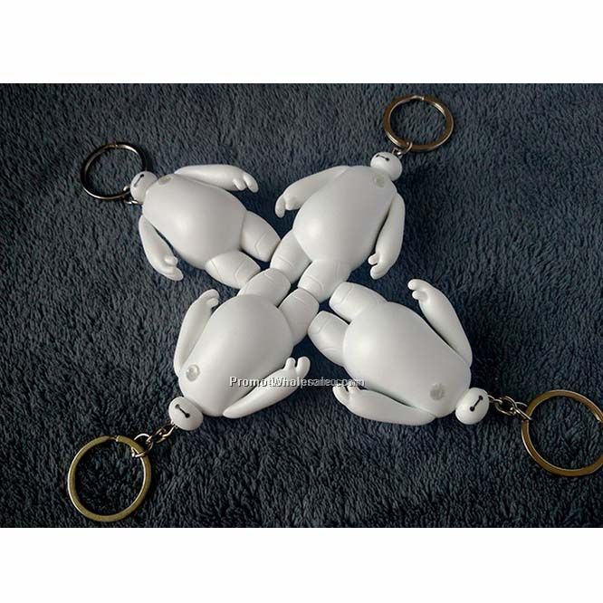 LED keychain, hot selling baymax keychain, OEM logo keychain