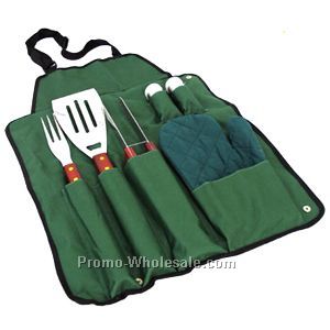 Bbq Utensil Set W/ Apron