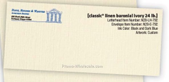 #10 Classic Linen Solar White Envelopes W/ 1 Multi Color Ink