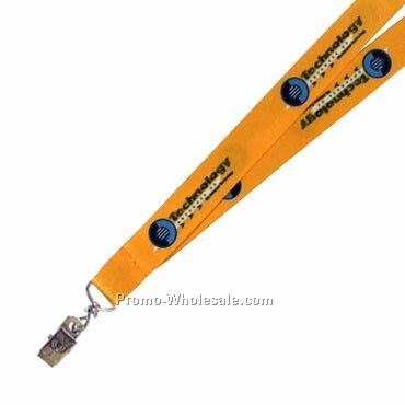 1" Full Color Tradeshow Lanyard W/ Bulldog Clip Attachment