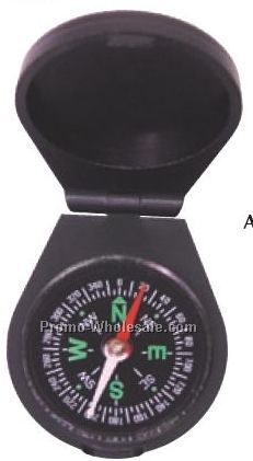 1-3/4"x2-1/4"x1/2" Black Plastic Liquid-filled Compass With Cover