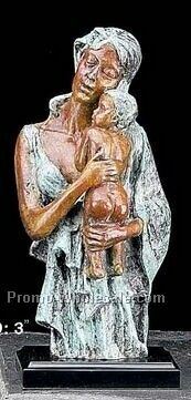 10"x4-1/4"x3" Bronze Mother & Child Sculpture