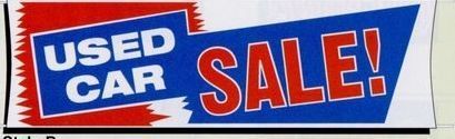 10'x3' Fluorescent Stock Banner - Used Car Sale