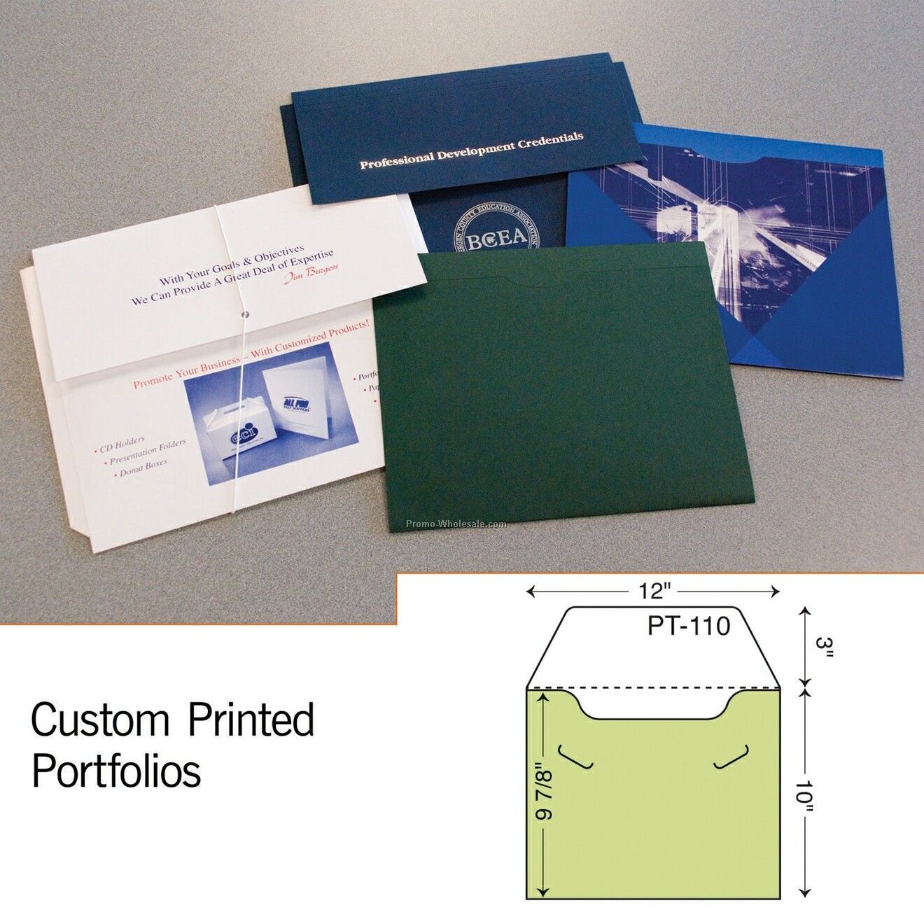 11-3/4"x9-1/2" Portfolio File Jacket (1 Color)