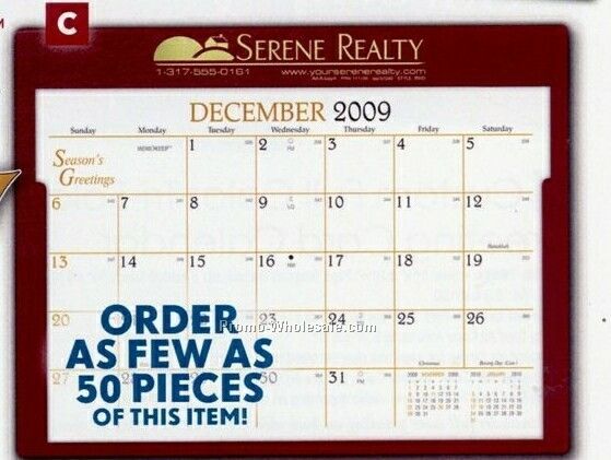 11-3/4"x9-1/8" Rwd Recordrate Calendar Pad - After June 1 (Ivory)