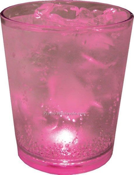 12 Oz. Pink Light Up Pint Glass W/ 3 LED Lights