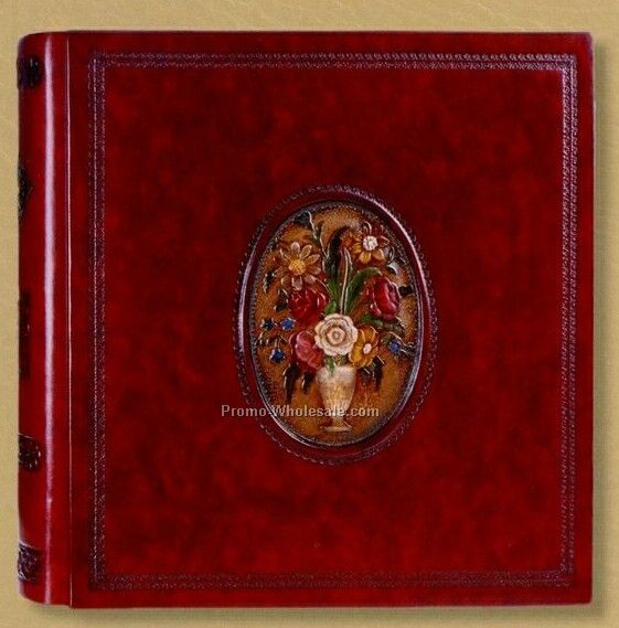 14"x14" Fiori Photo Album With Hand Painted Flowers