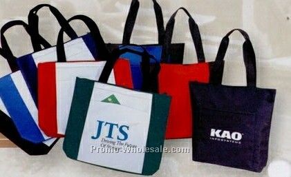 16-1/2"x14"x4" Poly Zipper Tote Bag