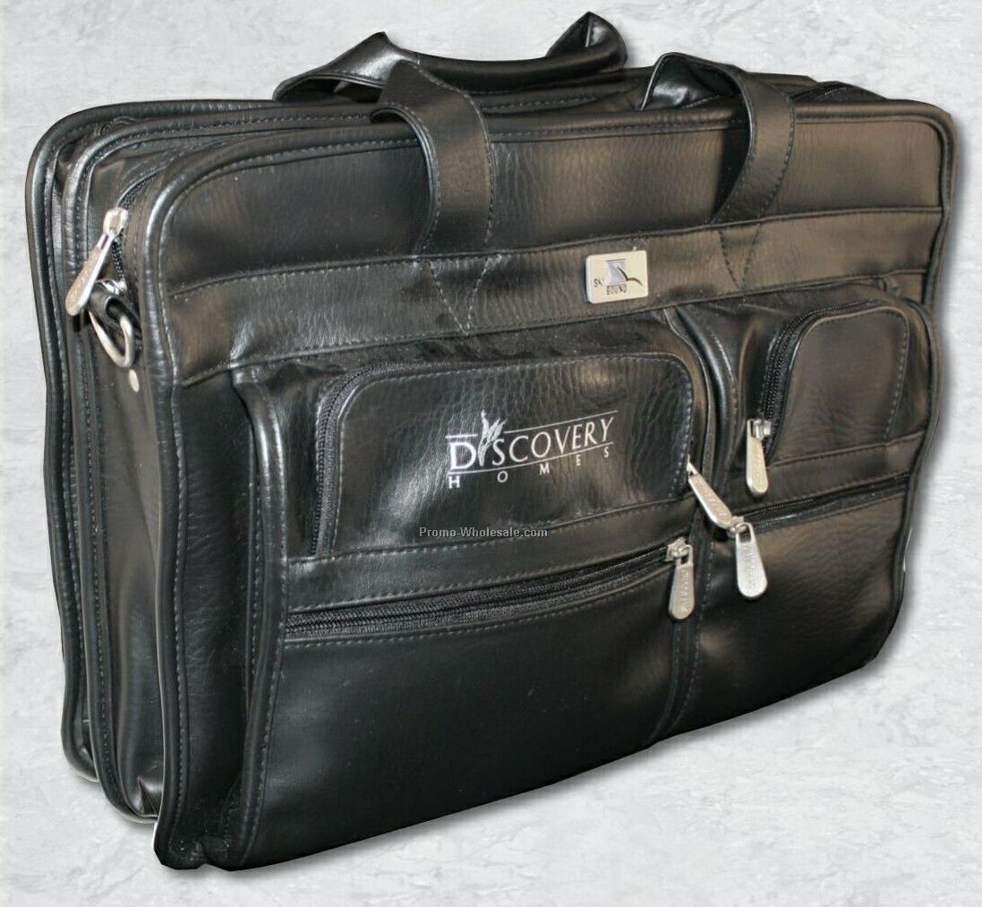 17"x12-1/4" Leather Zippered Attache