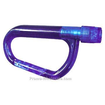 2-1/2" Light Up Carabiner - Purple Plastic Body