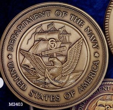 2-1/2" Navy Military Seal Die-struck Brass Coin