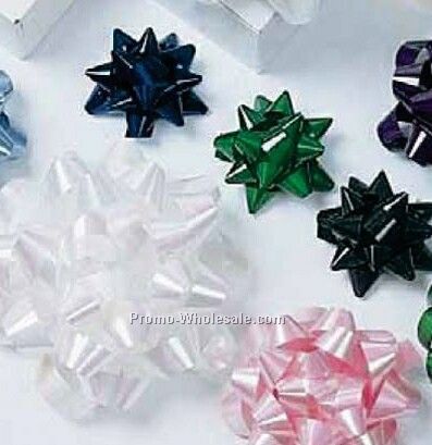 2-3/4"x1/2" Self Sticking Star Bow - Satin