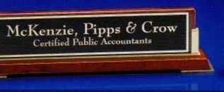 2-3/4"x10-1/2" Solid Wood Executive Desk Nameplate