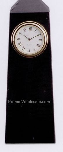 2"x6"x2" Obelisk Clock - Jet Black