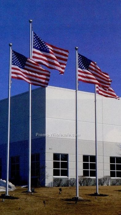 20' American Patriot Series Aluminum Flagpole With Internal Halyard