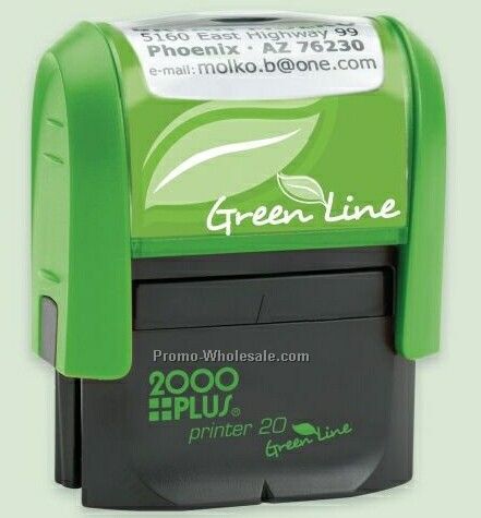 2000 Plus Green Line Self Inking Custom Daters-impression 1-1/8"x1-11/16"