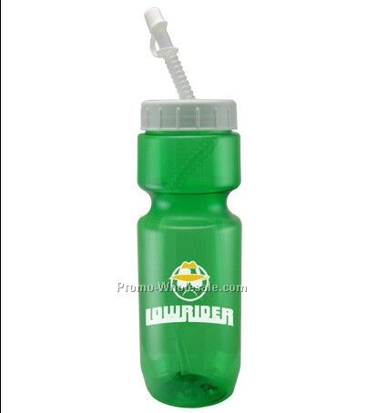 22 Oz. Translucent Bike Bottle With Straw And Tip Lid