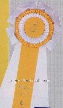 23" Custom Rosette Ribbon With Triple 2"x20" Streamers & 6-1/4" Head