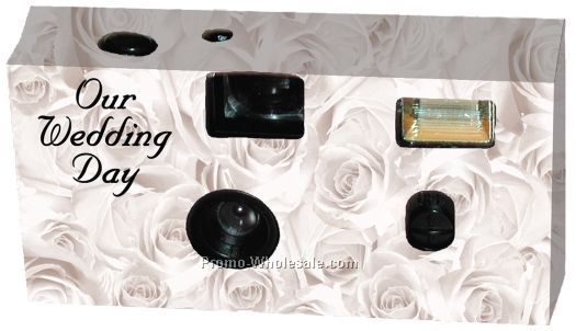 27 Exposure Wedding Design Camera W/Matching Table Card (Antique Rose)