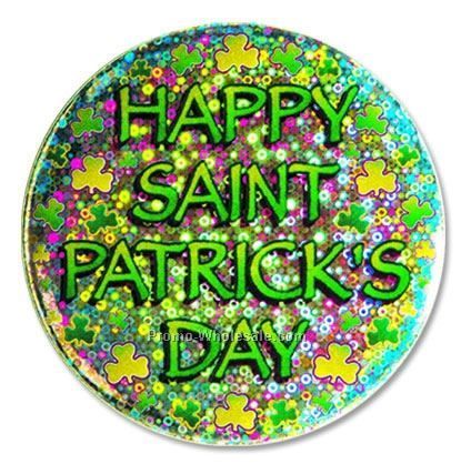 3-1/2" Happy St. Patrick's Day Button