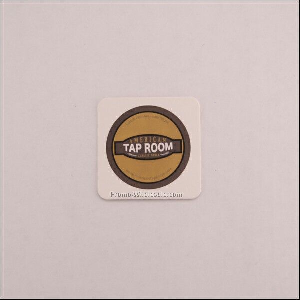 3-1/2"x3-1/2" 80 Pt. Thickness Square White Coaster