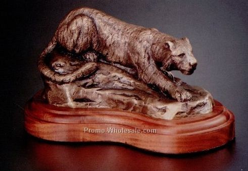 3-1/2"x6-1/2" Bronze Tiger Sculpture