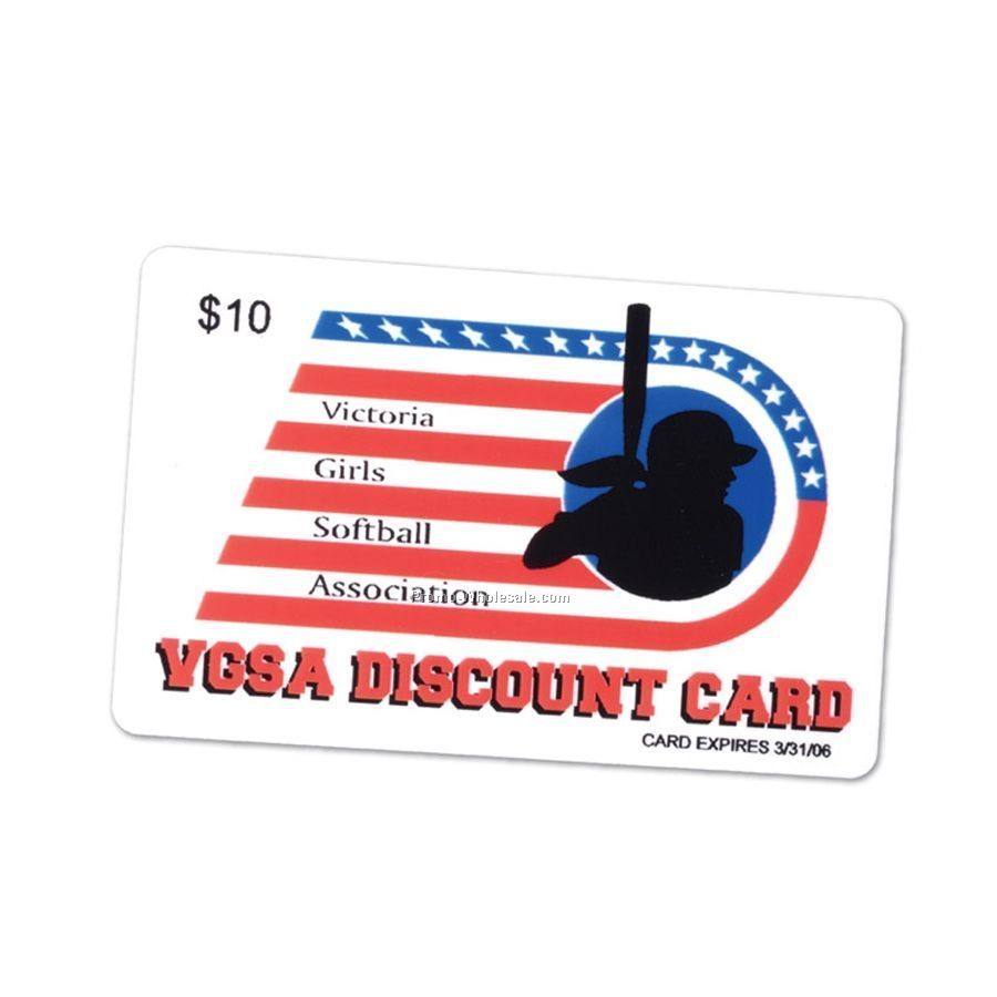 3-3/8"x2-1/8" Discount Card (4 Color Process / 1 Side/1 Color On Back)