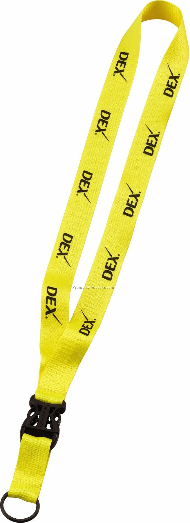 3/4" Polyester Side-release Lanyard W/ Metal Split Ring - Same Day Service