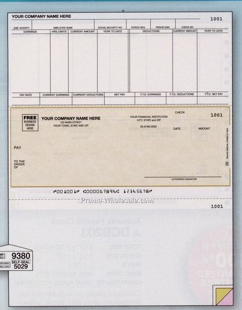 3 Part Payroll Check (Microsoft Solomon 4)