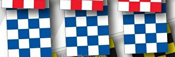 30' 8 Mil Rectangle Checkered Race Track Pennant - Blue/ White