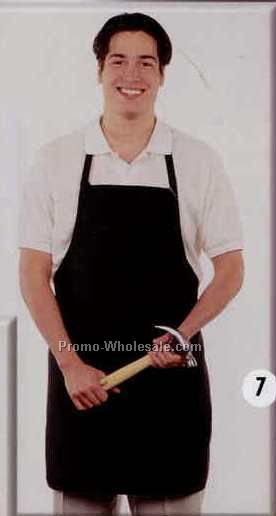 30"x27" Pinstripe Bib Apron (No Pocket)