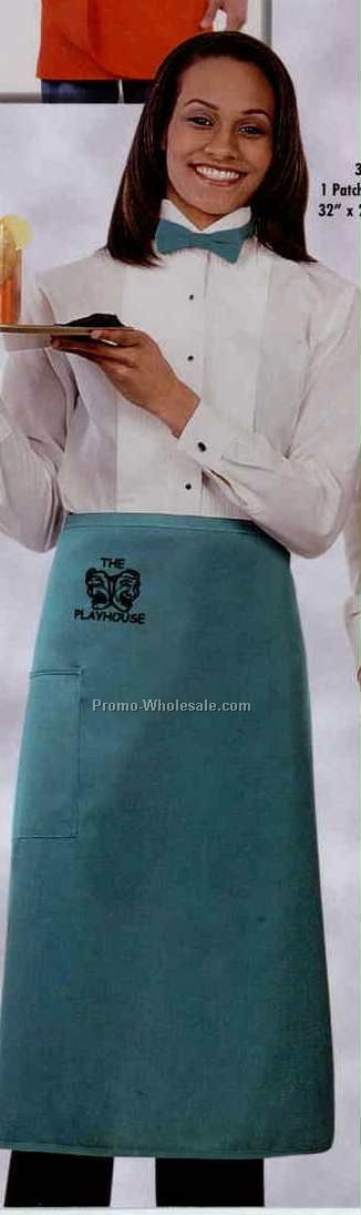 32"x28" Solid Color Twill Traditional Bistro Apron W/ 1 Patch Pocket