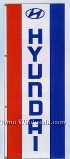 3'x8' Stock Single Face Dealer Rotator Logo Flags - Hyundai