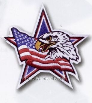 4"x4" 100% Embroidery Stock Flag/Eagle/Star Patch