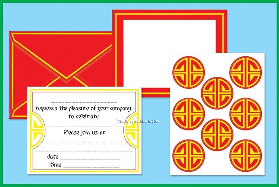 4"x6" Chinese Invitations & Seals