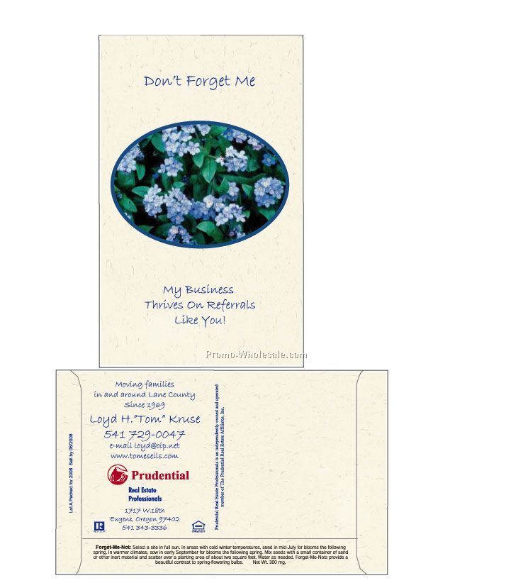 4"x6-1/2" Forget-me-not Postcard Size Seed Packet (2 Color)
