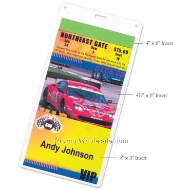 4"x8" 3 Pocket Nametag/ Agenda/ Ticket Holder