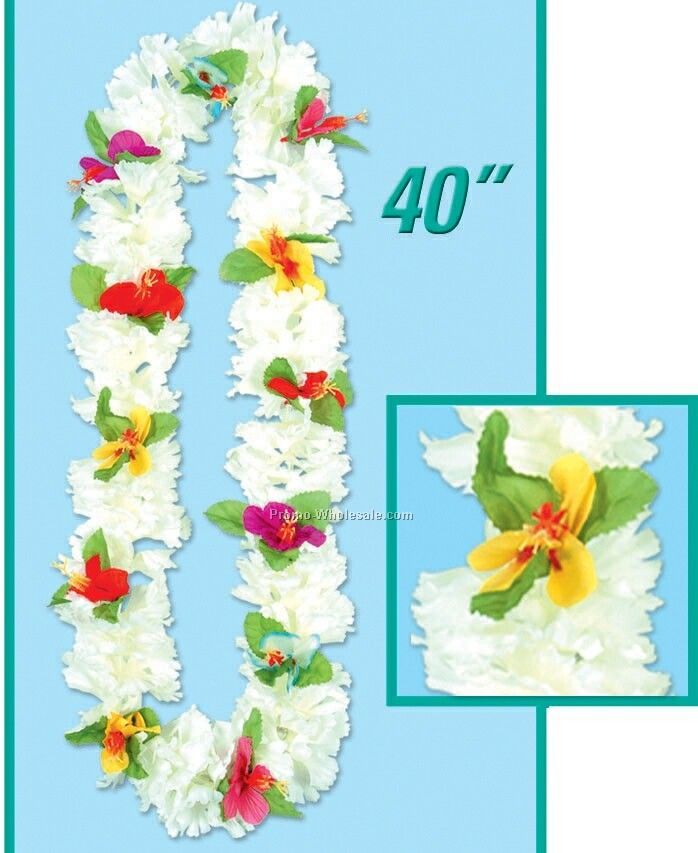 40" Silk 'n Petals Carnation Lei