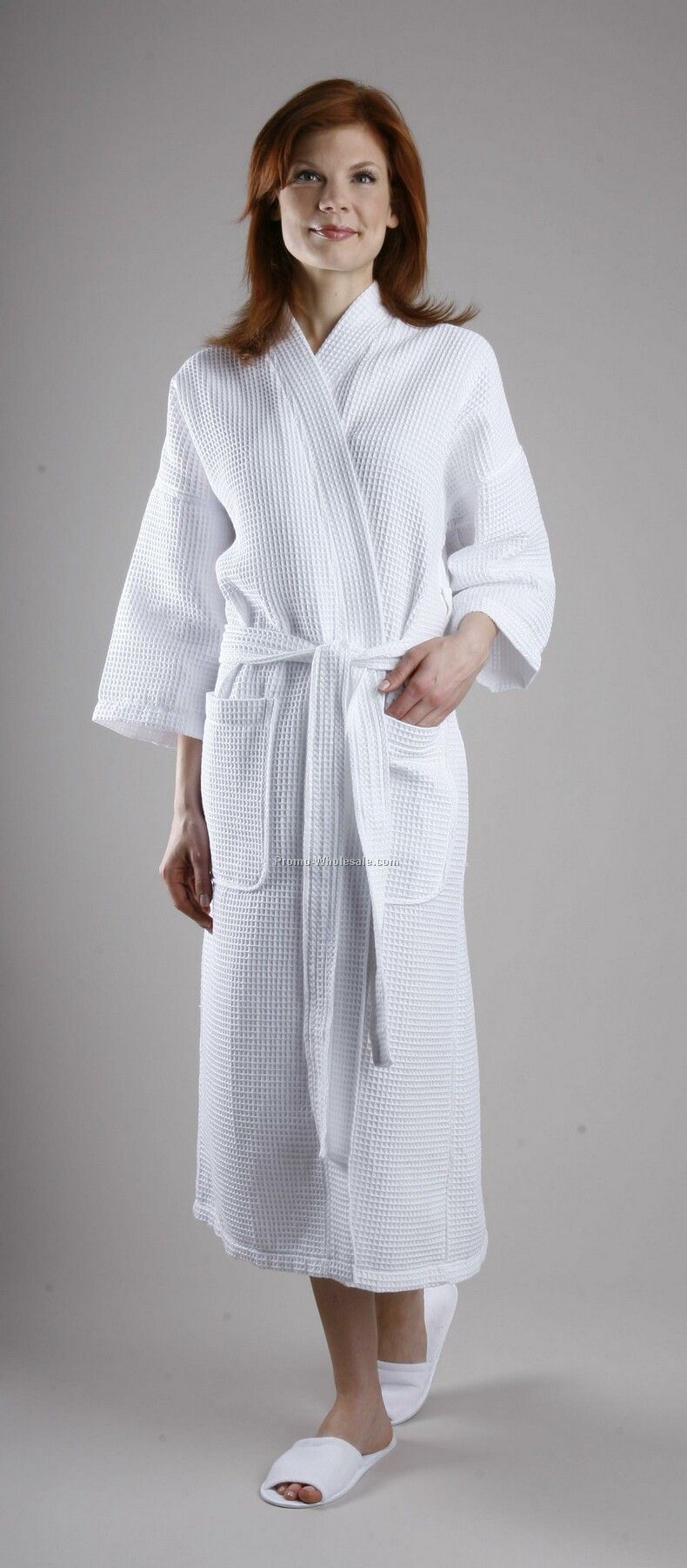 48" Lightweight Waffle Weave Kimono Robe (Industrial Version) (Osfm)