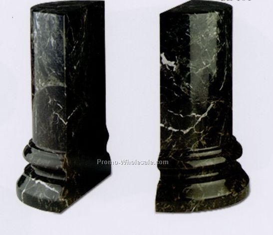 5-1/2"x7"x2-1/2" Round Bookends Column - Jade Leaf Green