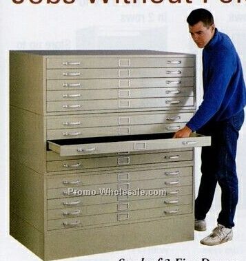 54"x41" Stackable 5-drawer Flat File - 16" High Cabinet (Gray)