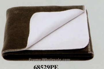 58"x58" Double Layer Promotional Polar Fleece Blanket W/ Blanket Stitching