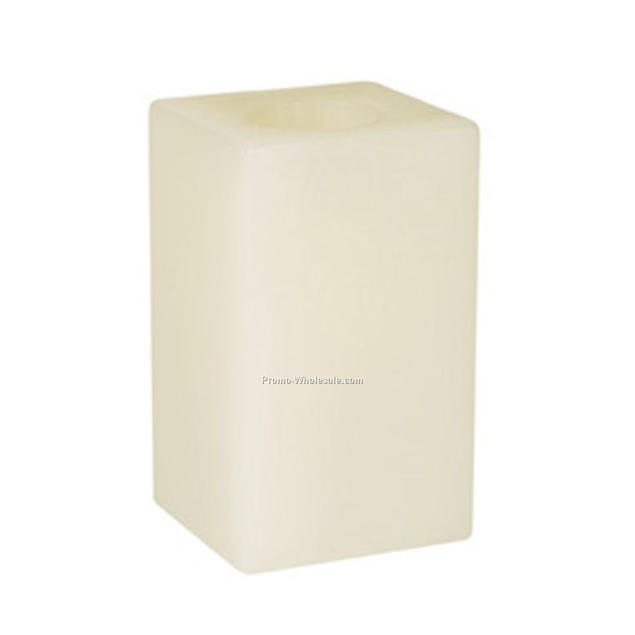 6" Square Solid Wax Flameless Battery Operated Candle - Vanilla Scent