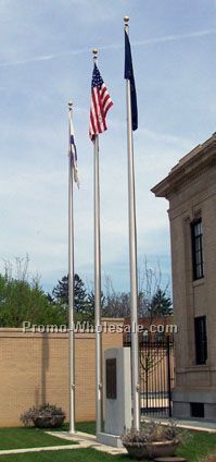 60' Commercial Series Outdoor External Halyard Flagpoles Satin