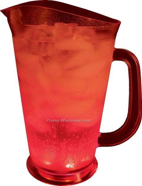 60 Oz. Red Light Up Pitcher W/ 5 White LED Lights