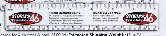 7-1/4"x1-1/4" Custom Plastic Rulers (One Color Front)