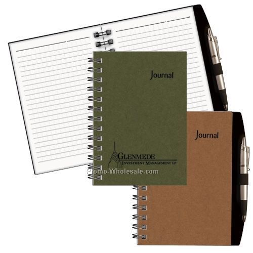 7"x4-7/8" Horizon Eco-logic Wired Ruled Journal (Indigo)